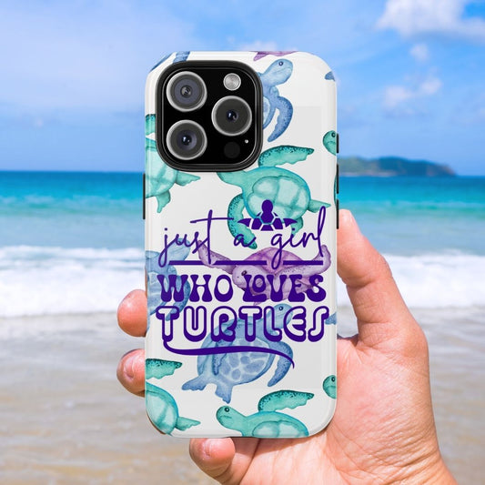 Just a Girl Who Loves Turtles Phone Case  Phone Case iPhone-16-Pro Everythings Beachy