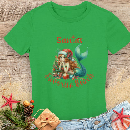 Santa's Favorite Beach Mermaid T-shirt