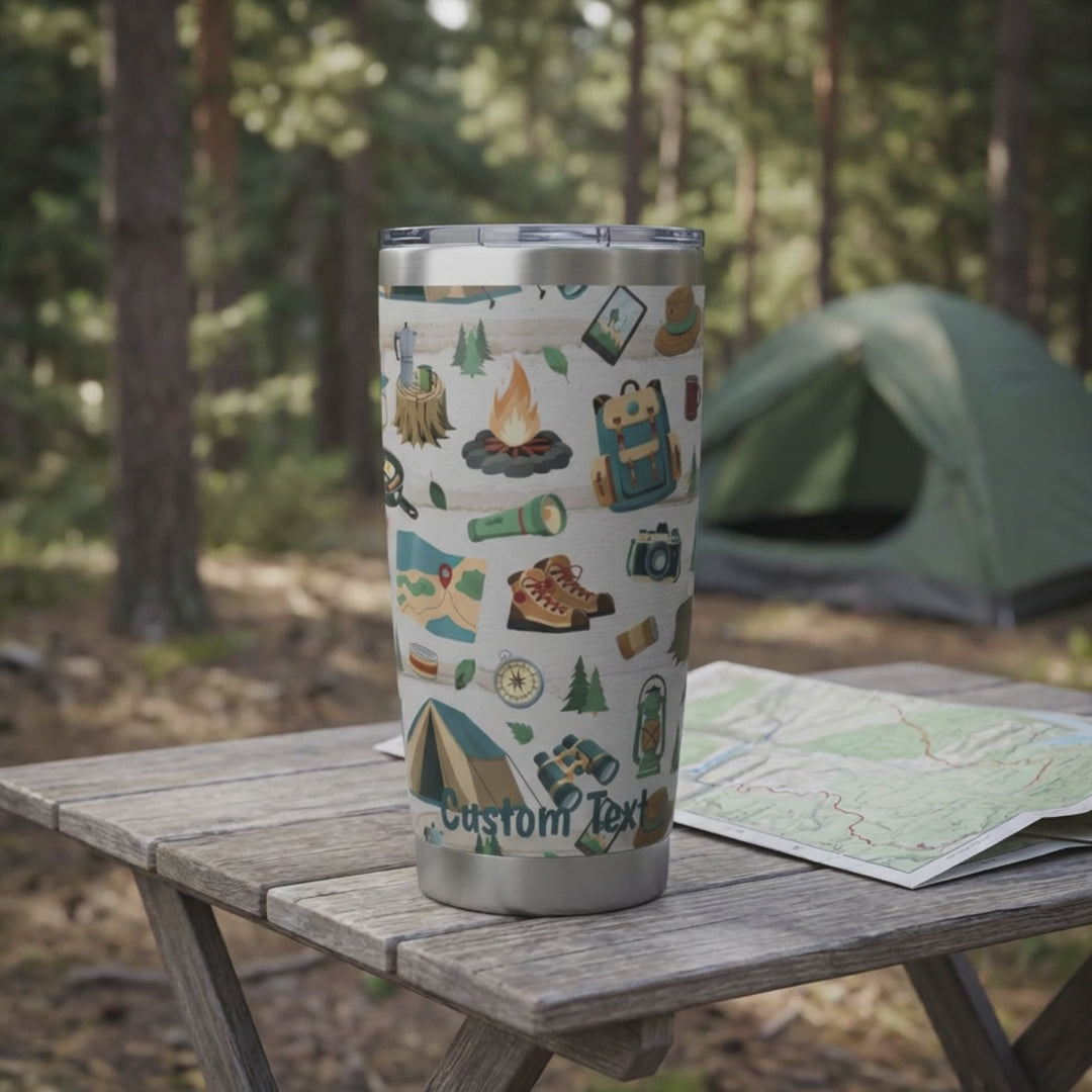 Camping themed tumbler video loop.