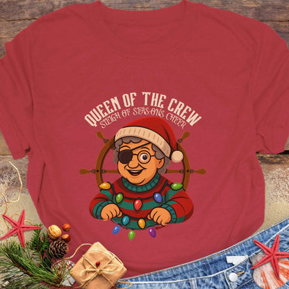Queen of Crew Grandma Christmas T-Shirt | Personalized