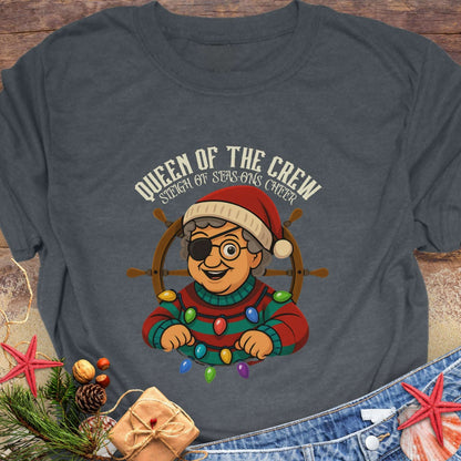 Queen of Crew Grandma Christmas T-Shirt | Personalized