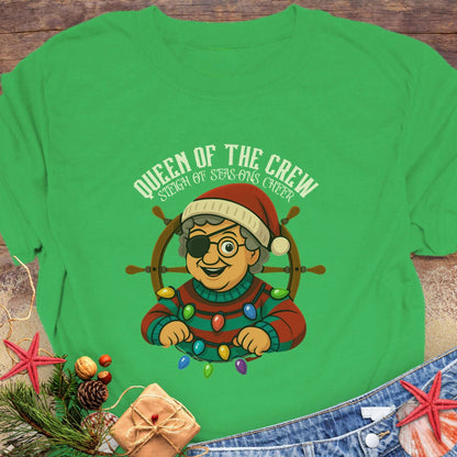 Queen of Crew Grandma Christmas T-Shirt | Personalized