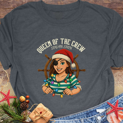 Queen of Crew Mom Christmas T-Shirt | Personalized