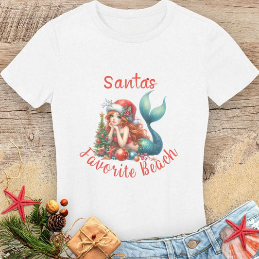 Santa's Favorite Beach Mermaid T-shirt