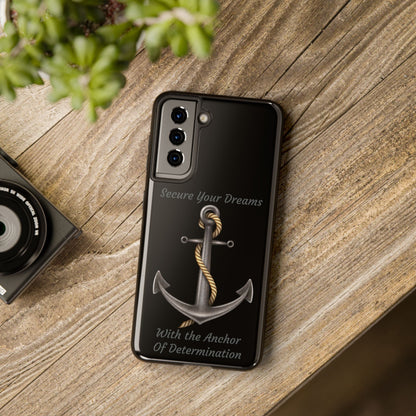 Samsung S21 Anchor of Determination nautical cell phone case with durable 2-piece design and glossy finish.