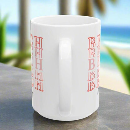 Side view of 15 oz Beach Vibes Mug